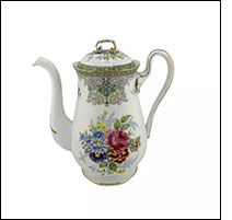Shelley Georgian green coffee pot